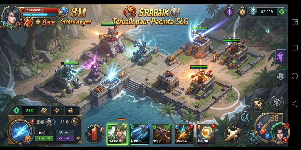 Screenshot gameplay 8II menampilkan aksi pertempuran SLG yang mendebarkan.