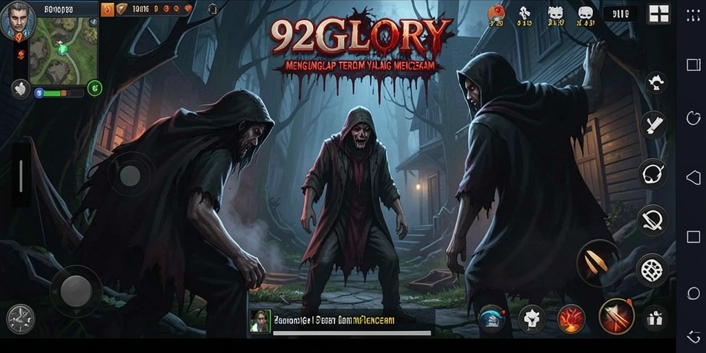Screenshot menampilkan aksi mendebarkan dalam 92GLORY yang menakutkan.