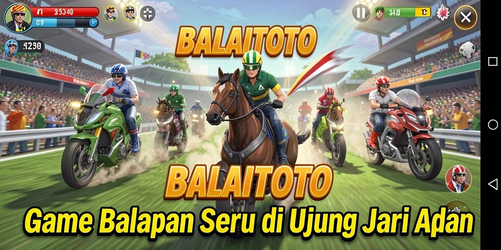 Screenshot BALAITOTO menunjukkan balapan mendebarkan di lintasan berliku.