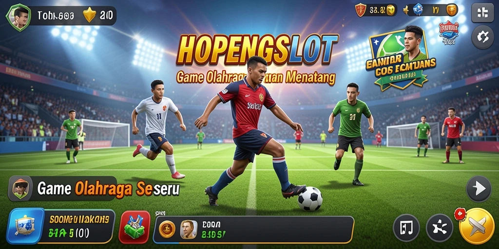 Screenshot HOPENGSLOT menampilkan pengalaman bermain olahraga yang menegangkan.