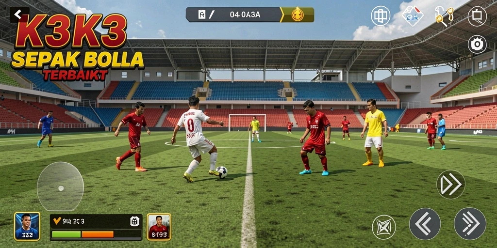 Tangkapan layar K3K3 menampilkan aksi seru dalam permainan sepak bola.