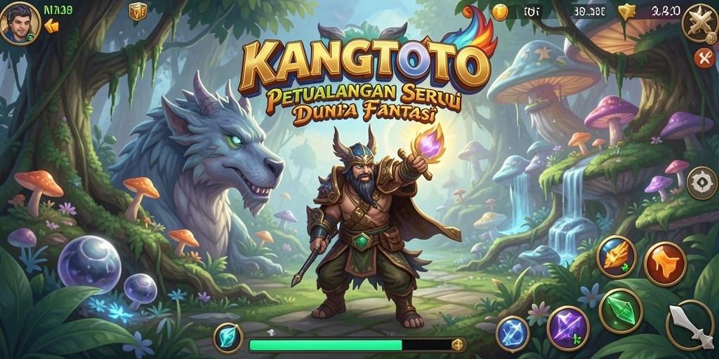 Screenshot gameplay KANGTOTO yang menampilkan petualangan seru.