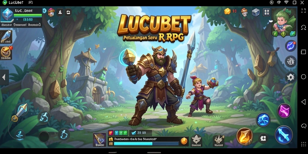Screenshot gameplay LUCUBET menampilkan pertarungan seru dengan karakter RPG.