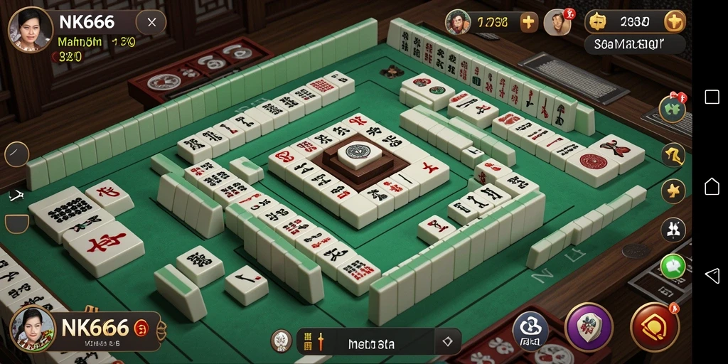 Screenshot utama NK666 menampilkan gameplay Mahjong yang seru.