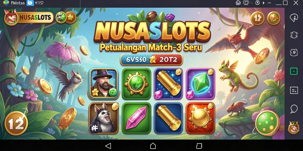 Tampilan gameplay Match-3 yang menarik di NUSASLOTS.