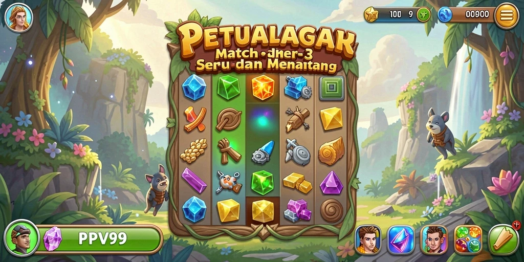 Tangkapan layar gameplay PPV99 dengan aksi Match-3 yang seru.
