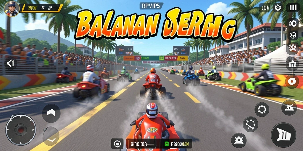 Gameplay RPVIP5 yang menegangkan dan mendebarkan dalam balapan.